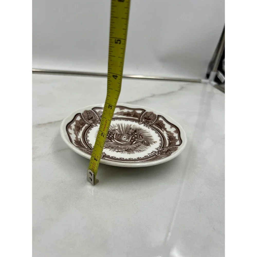 J&G Meakin Americana Style House Ironstone Saucers Brown Transferware Set of 2